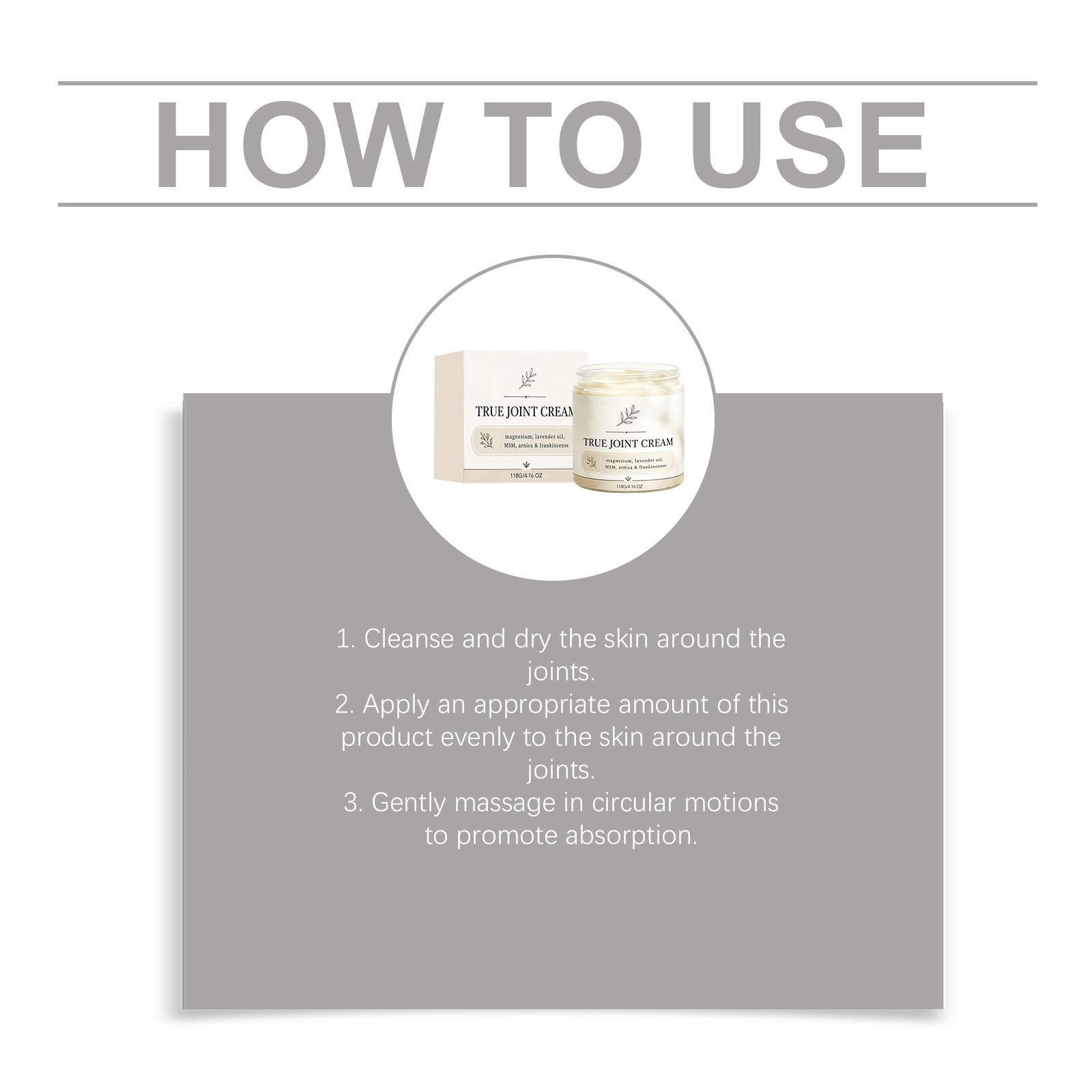 Organics True Joint Cream, Moisturizing Massage Cream for Body Joints 4oz🔥