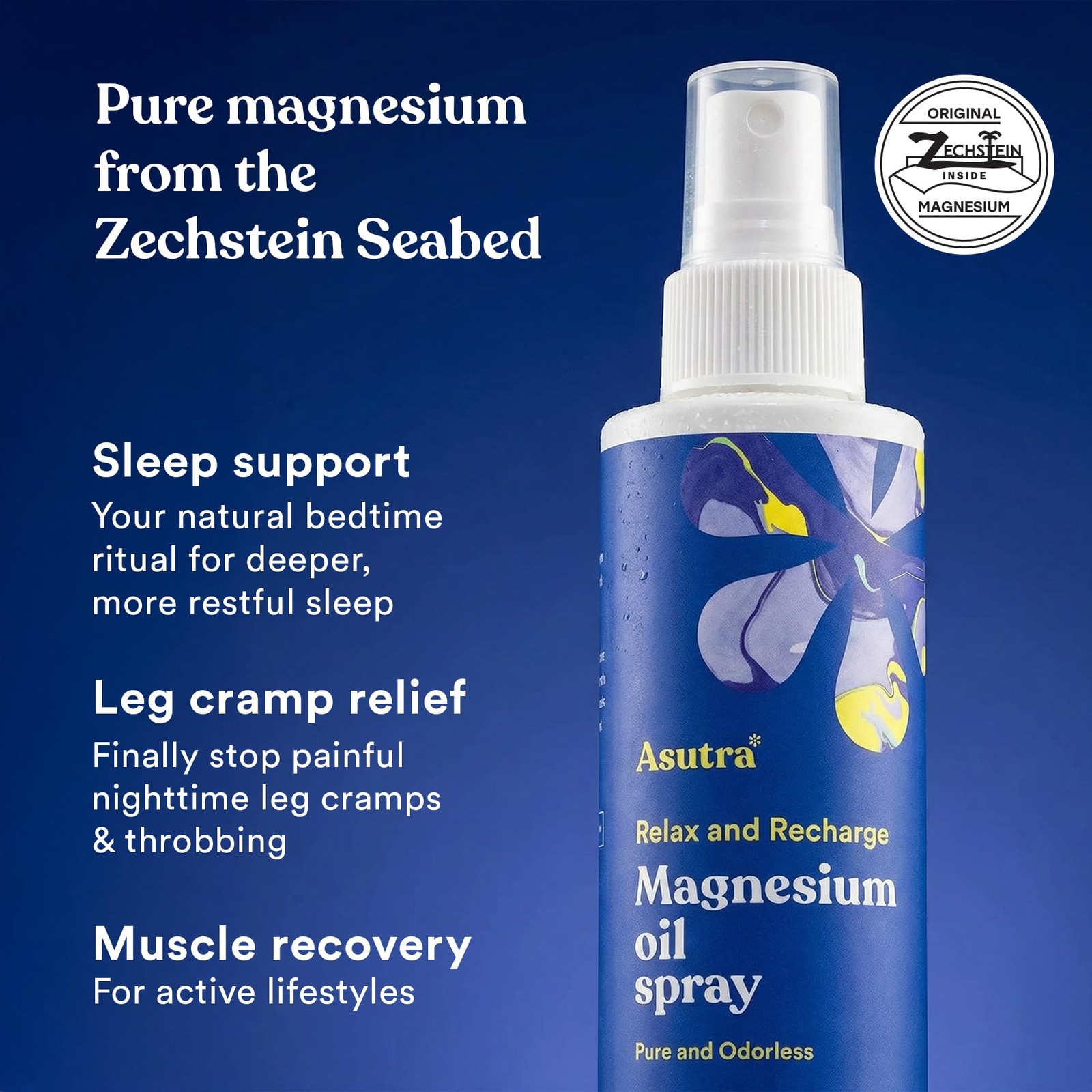 Zechstein Pure Magnesium Oil Spray for Feet and Leg Cramps, Topical Magnesium…