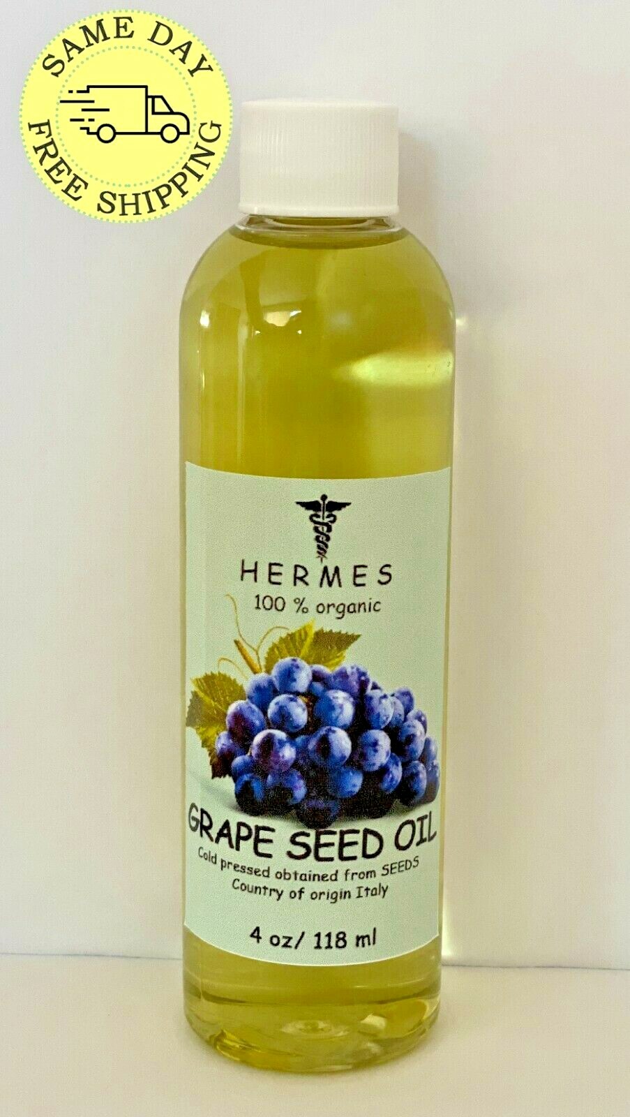 GRAPE SEED OIL by HERMES ORGANIC COLD PRESSED 4 oz