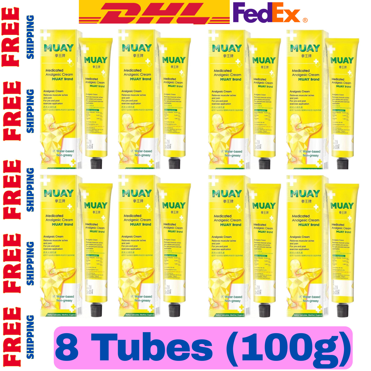 8 X Namman Muay Thai Boxing Cream 100g Warm-Up & Recovery Massage FAST SHIPPING