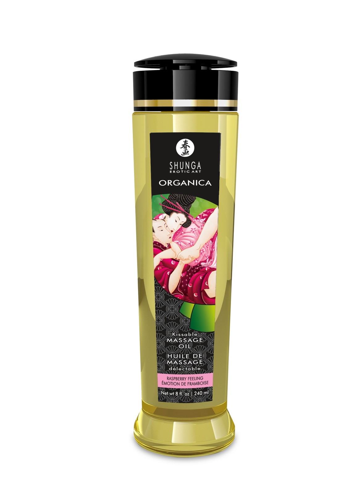 Shunga Organica Kissable Massage Oil – 8 fl oz (240 ml) – Raspberry Feeling