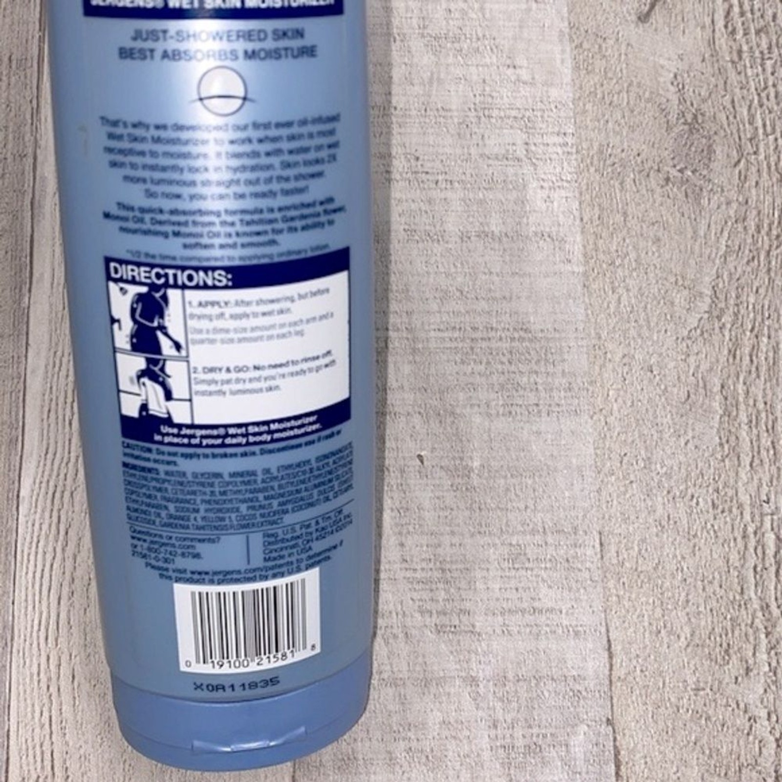 Jergens wet skin moisturizer with monoi oil