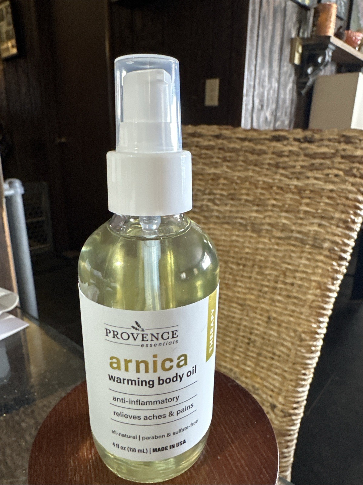 Provence Essentials Arnica Warming Massage Oil All-Natural 4 fl oz