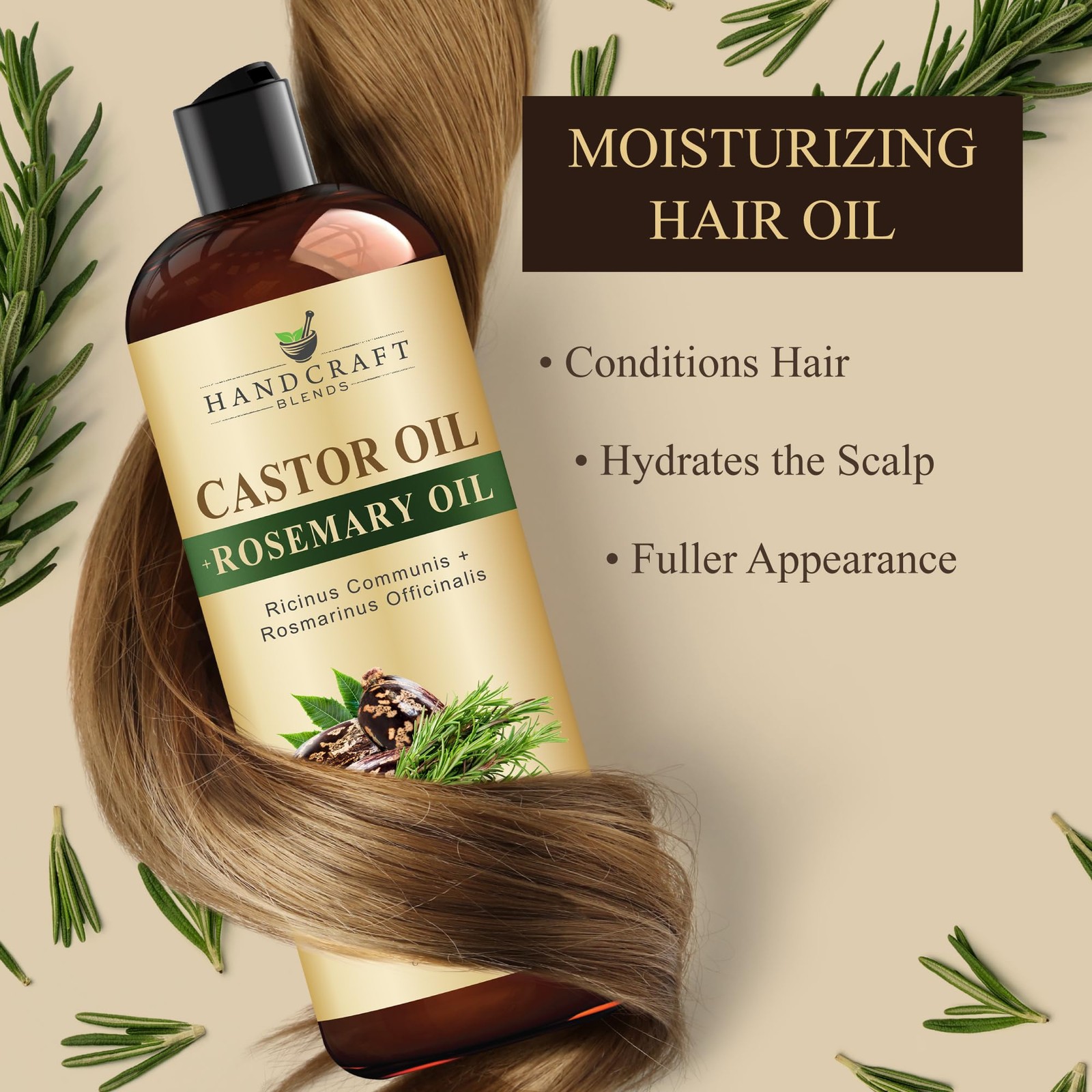 Castor Oil with Rosemary Oil 8 Fl Oz | 100% Pure and Natural | Premium Grade …