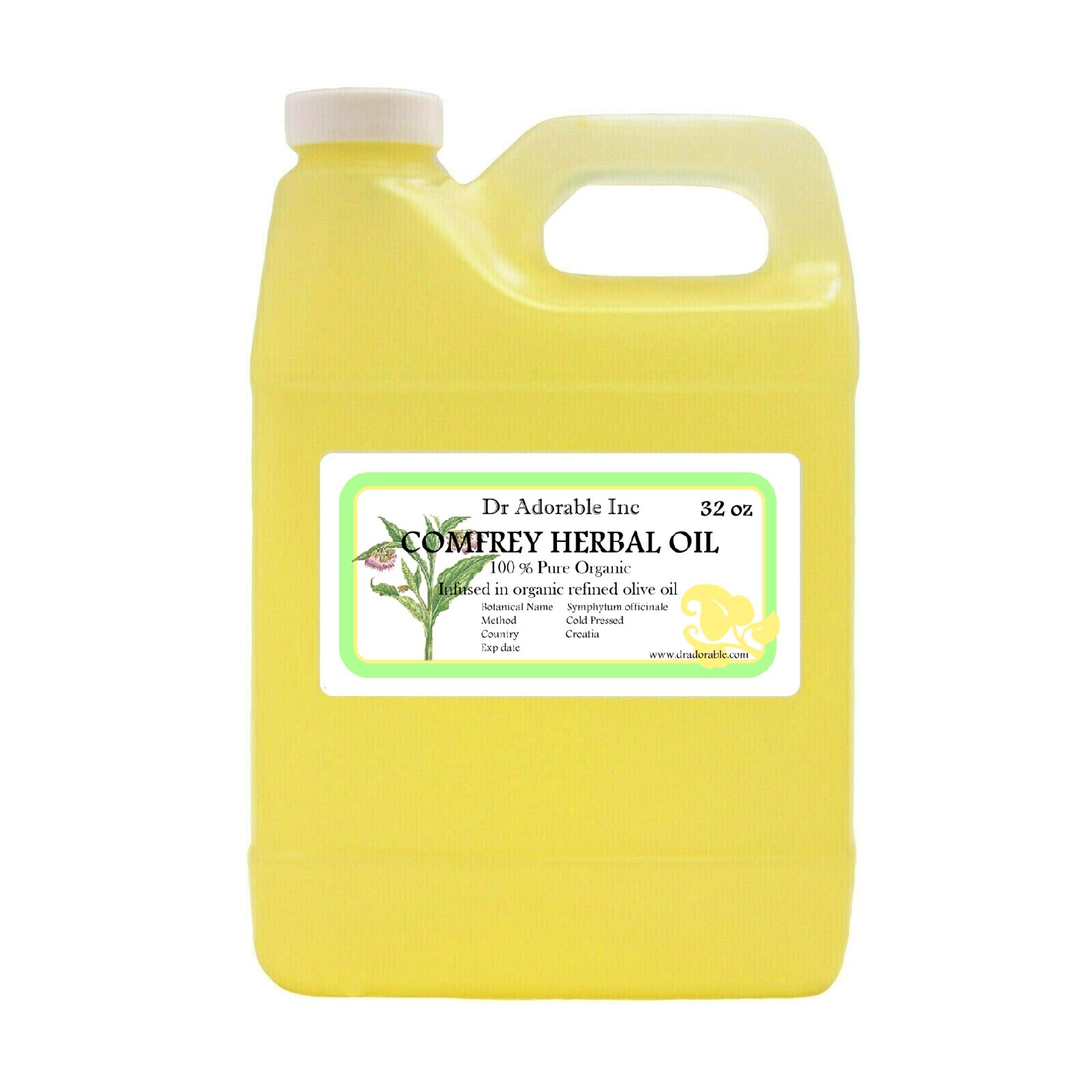 Organic Comfrey Herbal Oil 100% Pure 2 oz 4 oz 8oz up to gallon Free shipping