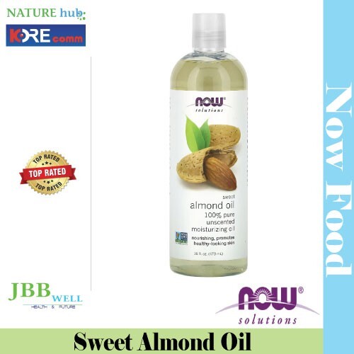 NOW Foods Sweet Almond Oil 100% Pure Moisturizing Oil Unscented 16oz