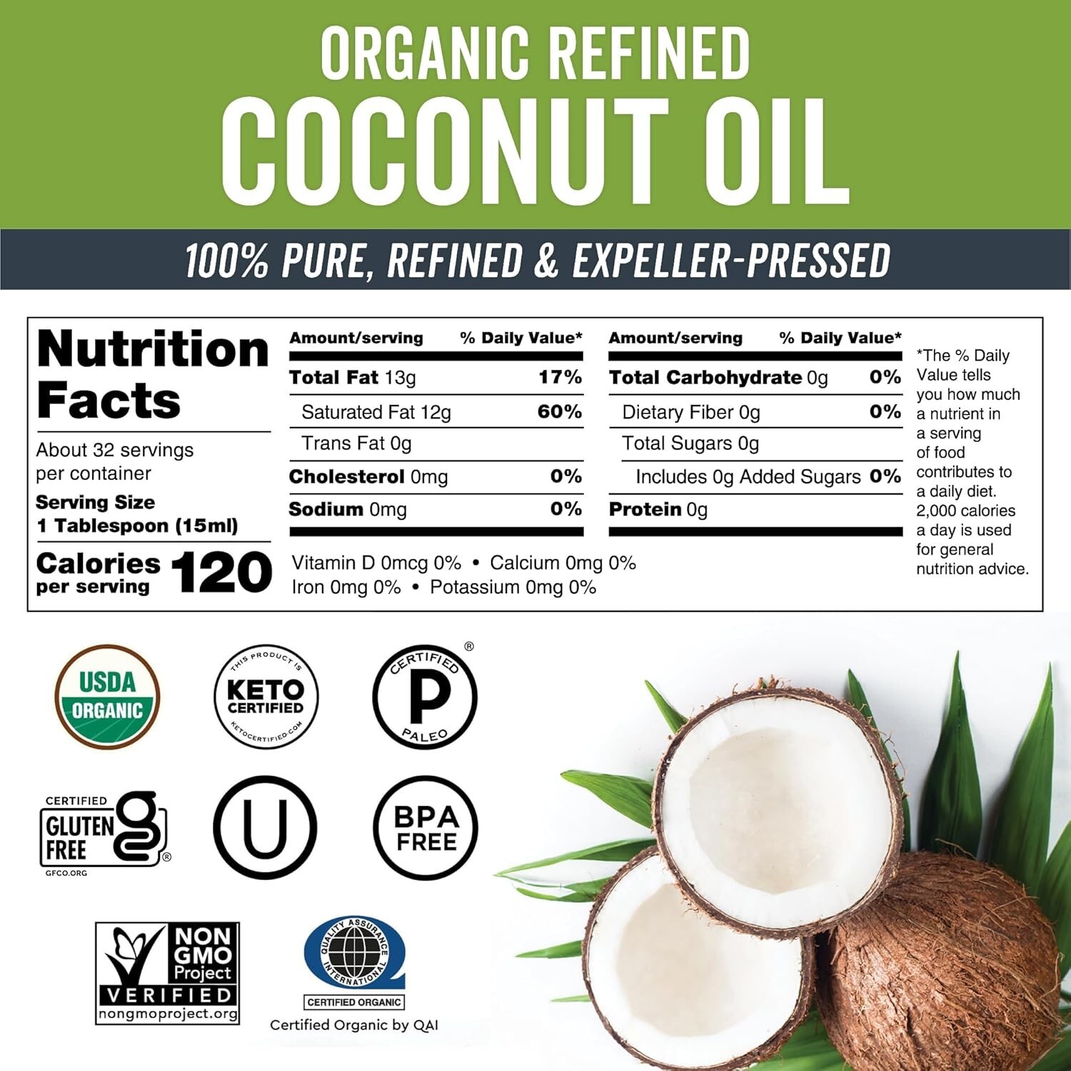 Viva Naturals Organic Coconut Oil, Cold-Pressed – Natural Hair /Skin Oil and …