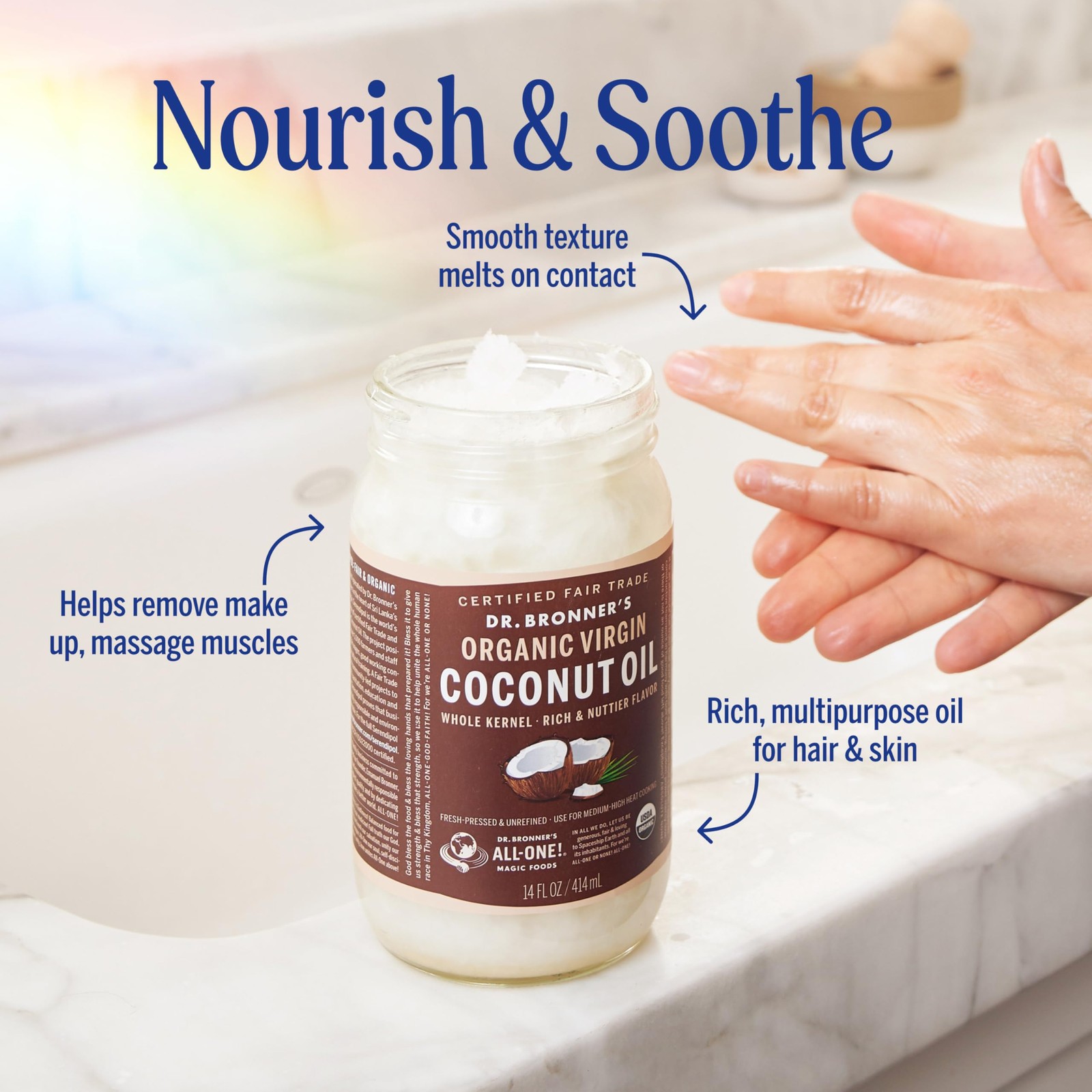 Dr. Bronner’s – Organic Virgin Coconut Oil (Whole 30 Fl Oz (Pack of 1), Multi