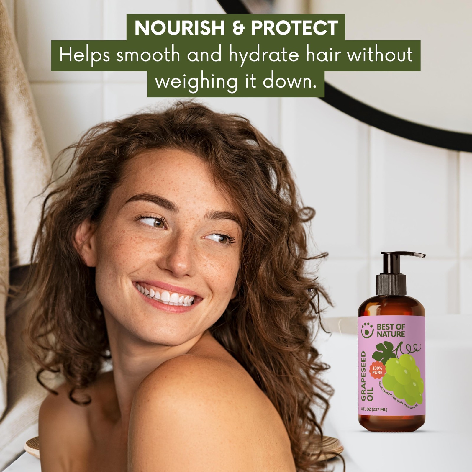 Pure Grapeseed Oil Moisturizer For Hair Skin Face Aromatherapy Carrier Oil 64 oz