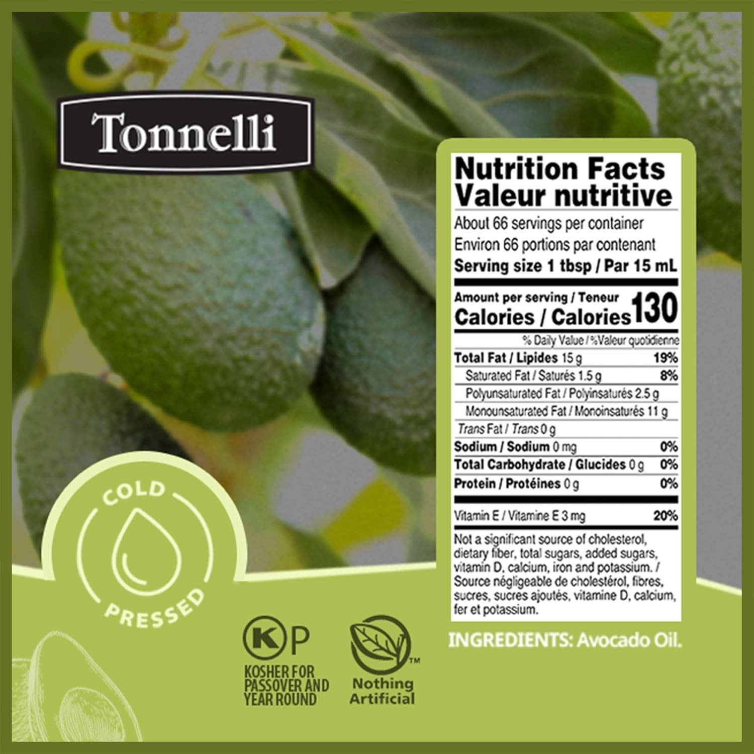 100% Pure, Naturally Refined Avocado Oil 1 Liter (2 Pack) – Gluten-Free & Kosher