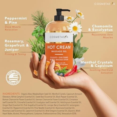 Aceite de masaje para celulitis, gel y guante Gel de masaje natural de crema