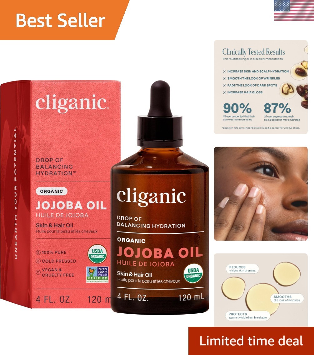 100% Pure Organic Jojoba Oil 4oz – Moisturizing, Cruelty-Free Beauty Solution