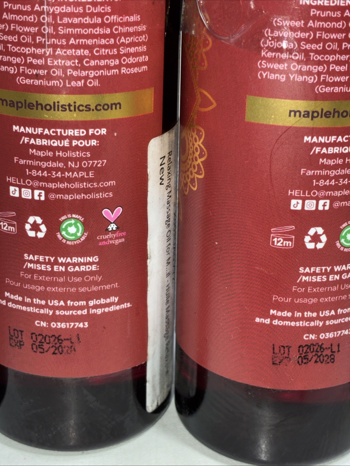 5 Sealed Alluring Massage Oils, 8 Oz Each