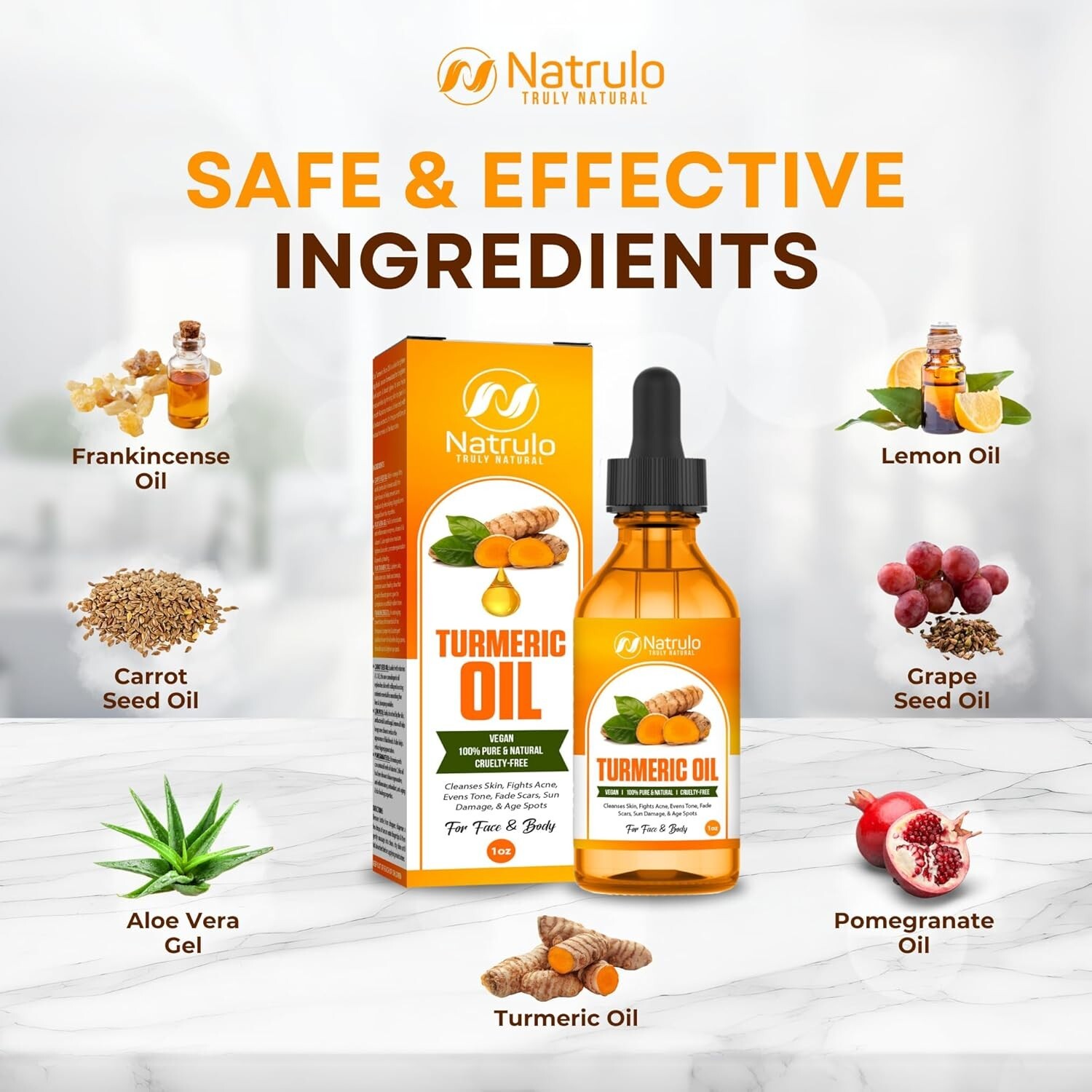 Turmeric Oil – Dark Spot Facial Serum for Face & Body – Natural Skin Brighten…