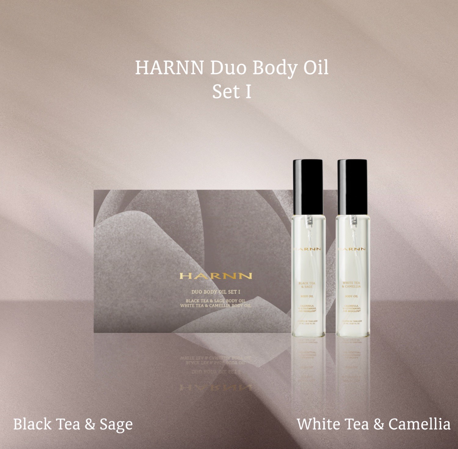 HARNN Duo body oil black tea white tea 0.67 fl.oz