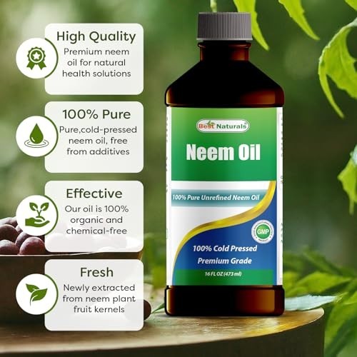 100% Pure Neem Oil – Cold Pressed & Unrefined – 16 OZ (2 Bottles) Natural Remedy