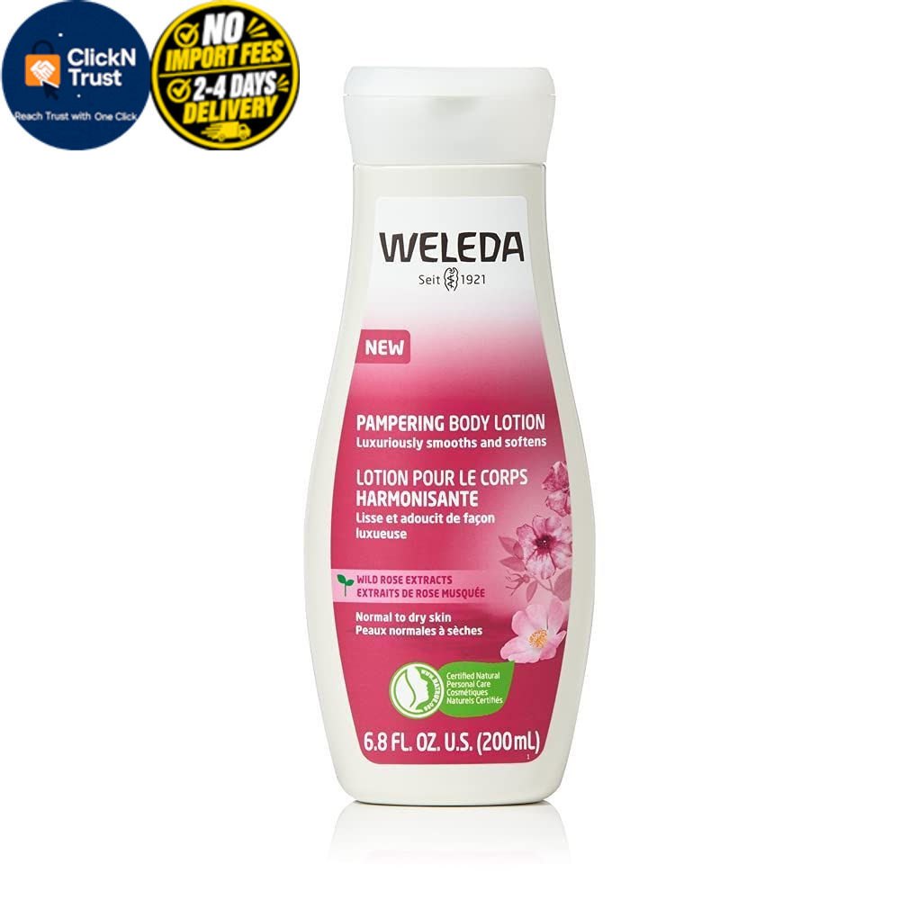 Weleda Pampering Wild Rose Body Lotion, Plant 6.8 Fl Oz (Pack of 1), Natural