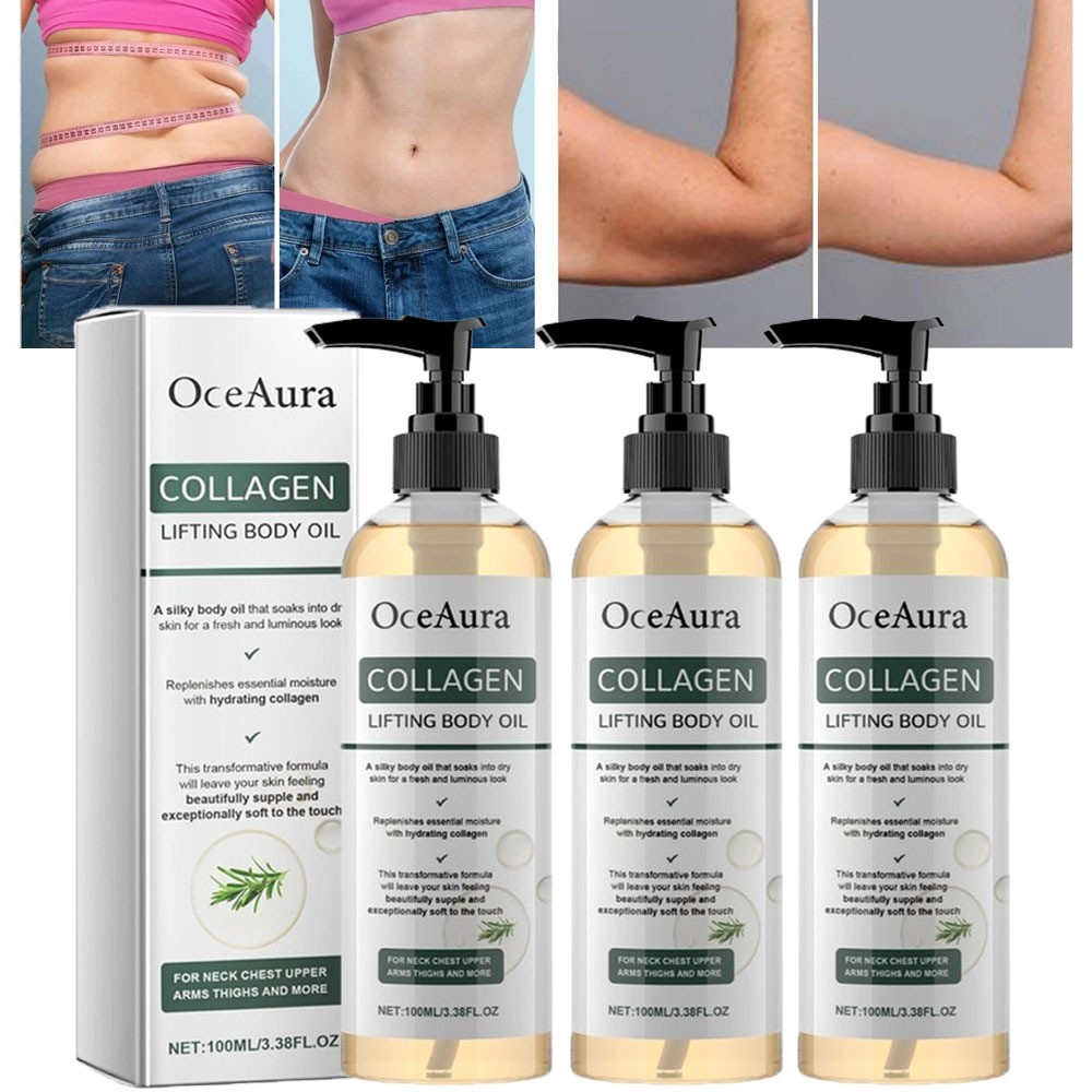 3Pack Collagen Lifting Body Oil Firming Anti Aging Wrinkles Scars & Stretch Mark