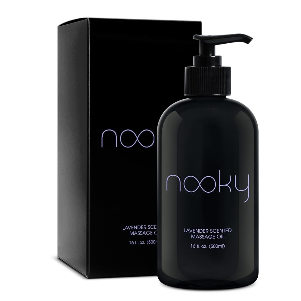 Nooky Massage Oil with Sweet Almond Oil, for Massaging 16 Ounce Lavender
