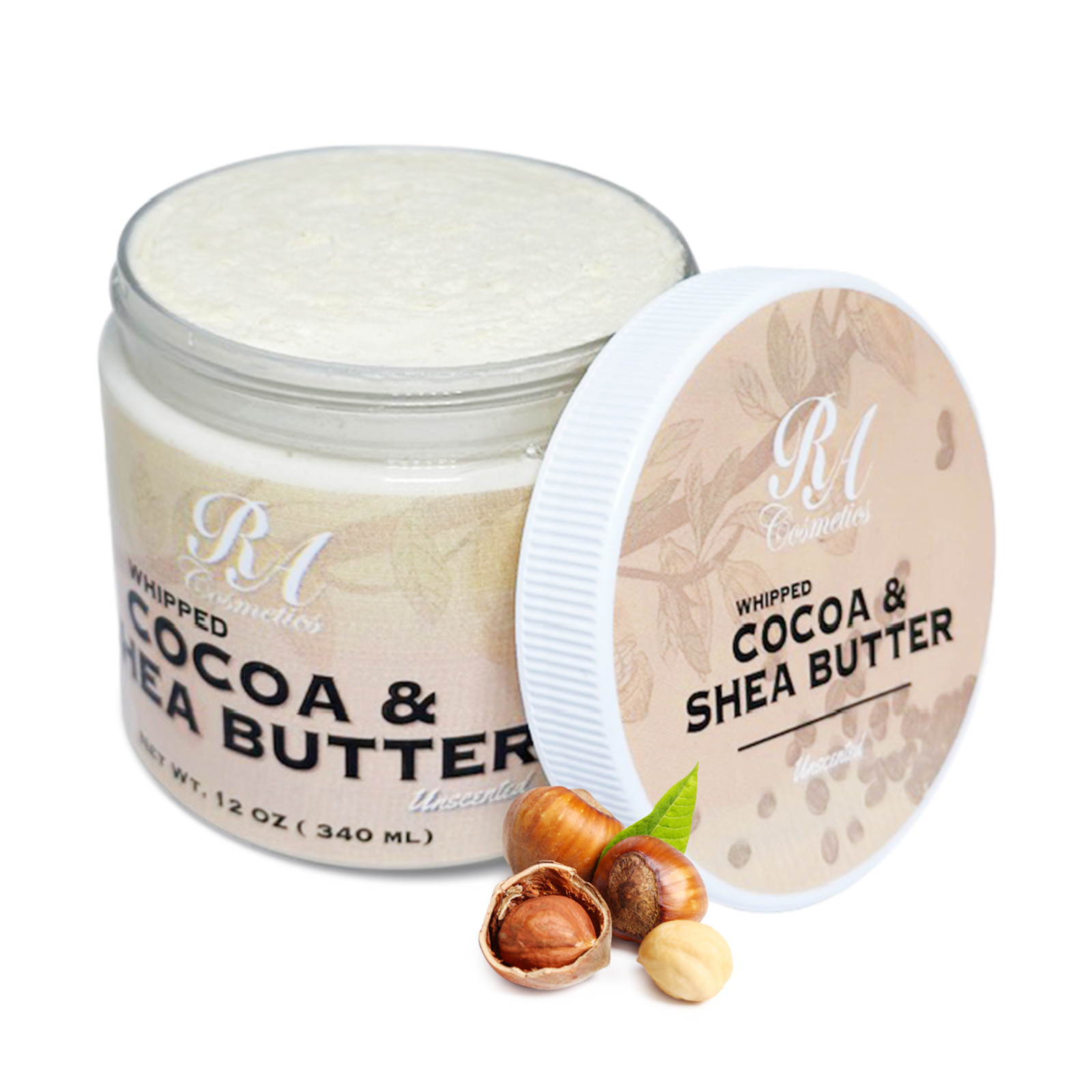 RA Cosmetics Hydrating Whipped Cocoa & Shea Butter – Unscented – 12 oz
