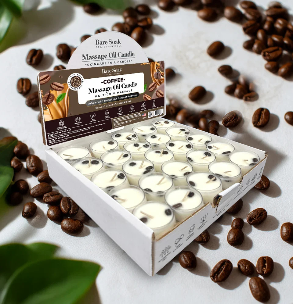 Bare Soak Floral Tea Light Massage Oil Candles (50pc)
