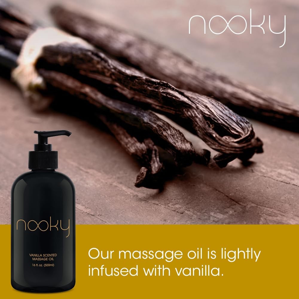 Vanilla Massage Oil with Fractionated Coconut Oil 16 Ounce Massage Therapy Oil