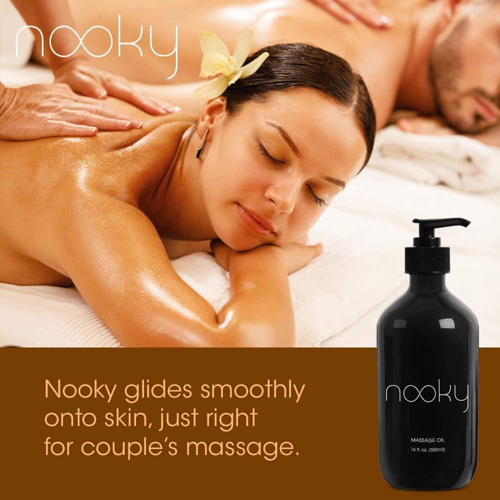 Geranium Massage & Body Oil with Sweet Almond Oil 16Oz | Silky Non-Greasy Body O