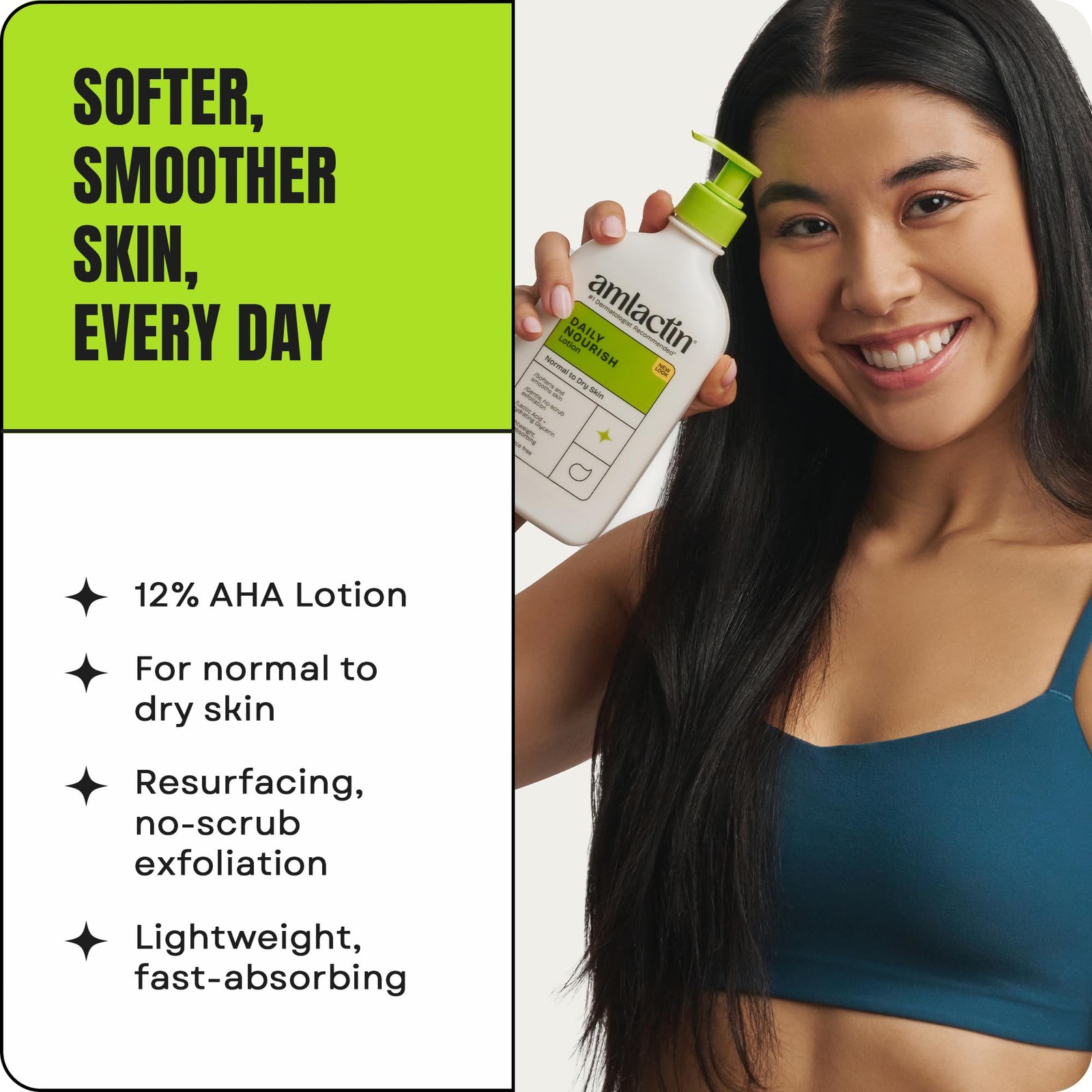AmLactin Daily Nourish Body Lotion, 12% 14.1 Ounce (Pack of 1), GREEN,WHITE