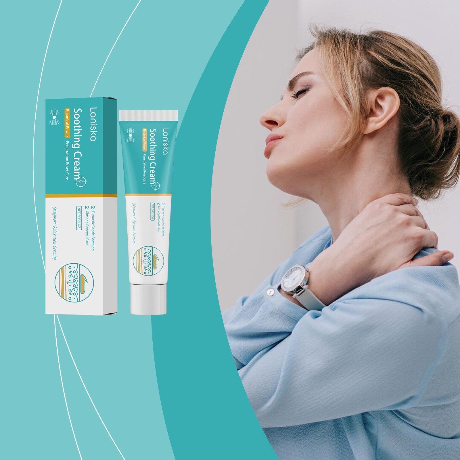 Laniska Shoulder & Neck Massage Cream,Daily Care for Home Massage Self Care