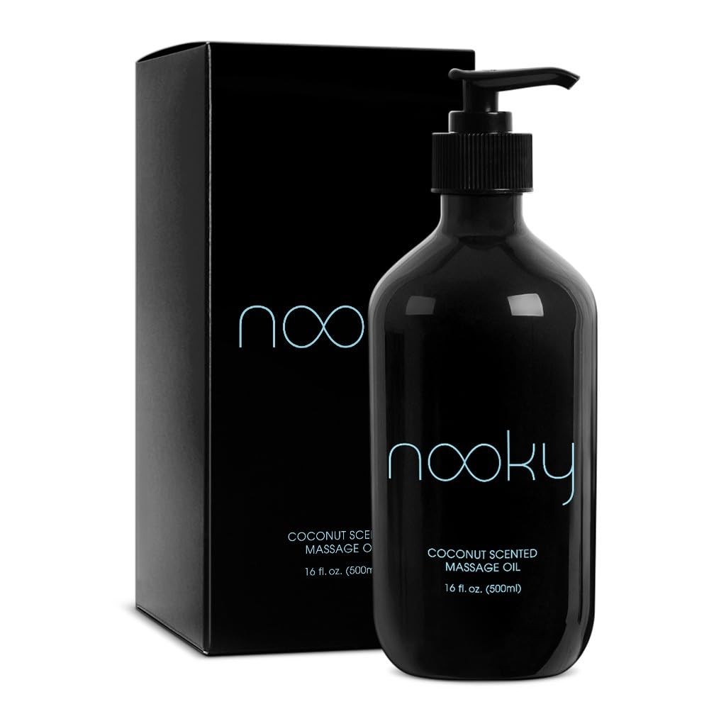 Nooky Massage Oil with Fractionated Coconut for 16 Fl Oz (Pack of 1)