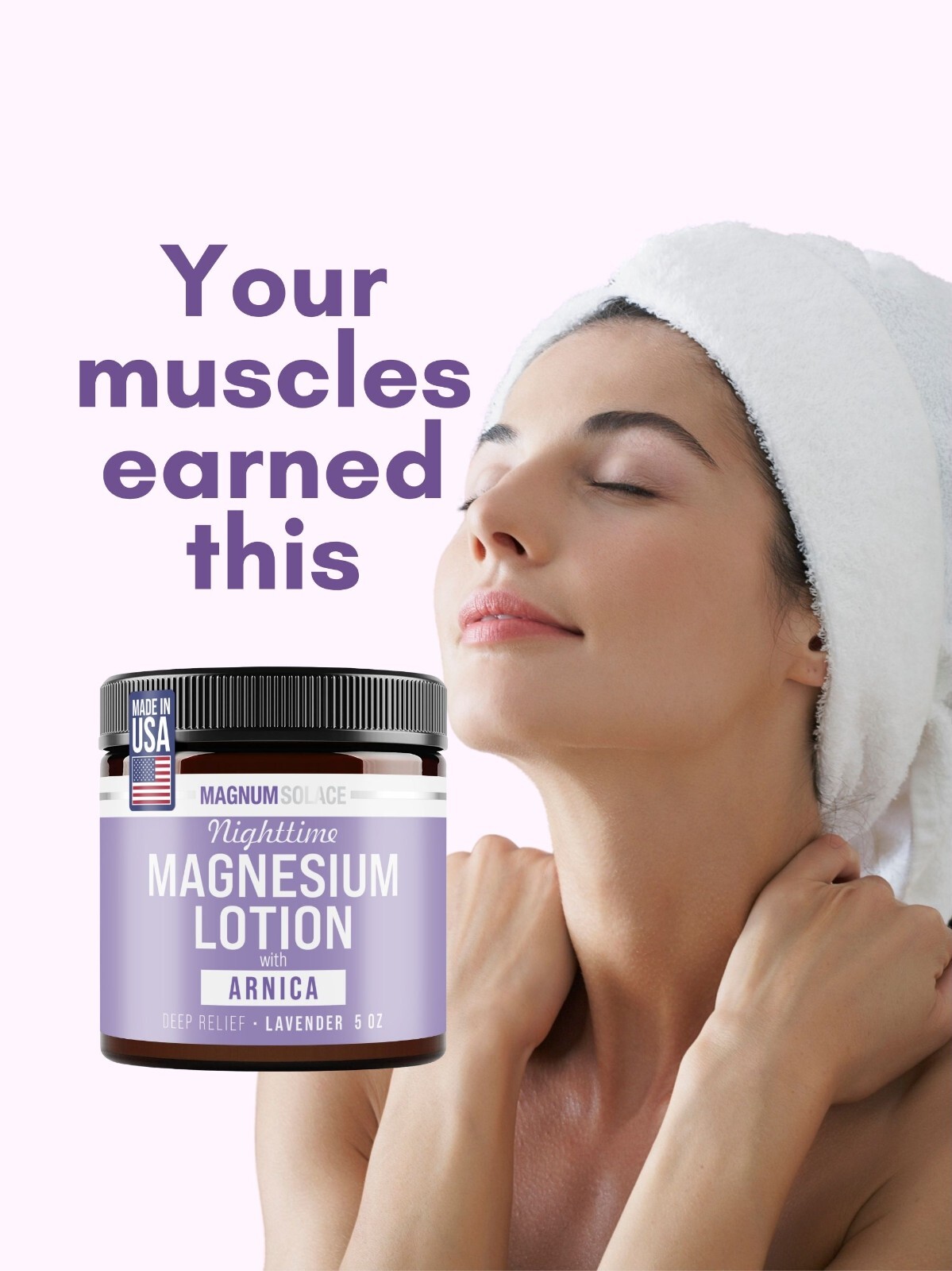 Magnum Solace Nighttime Magnesium Lotion with Arnica, 5 oz