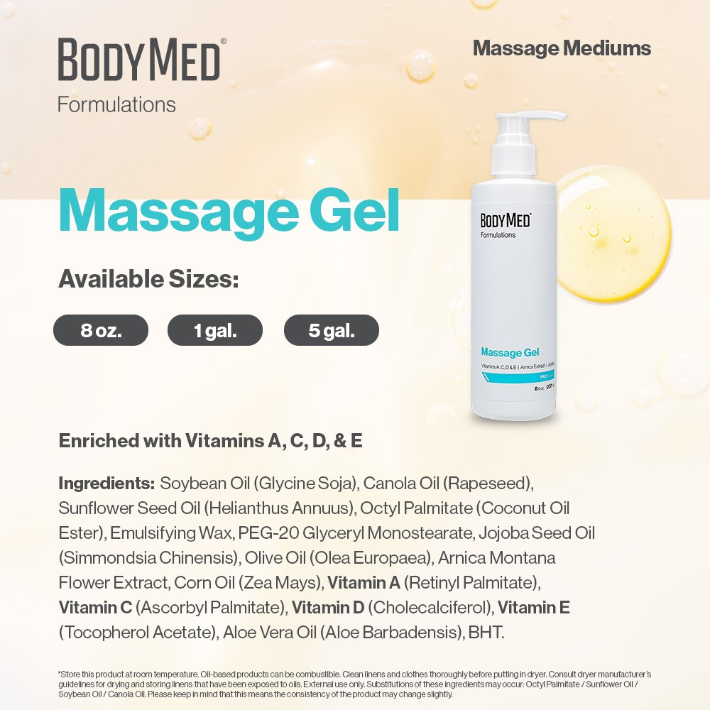 BodyMed Formulations Massage Gel, 8 oz. – Fragrance-Free, All-Natural Gel for