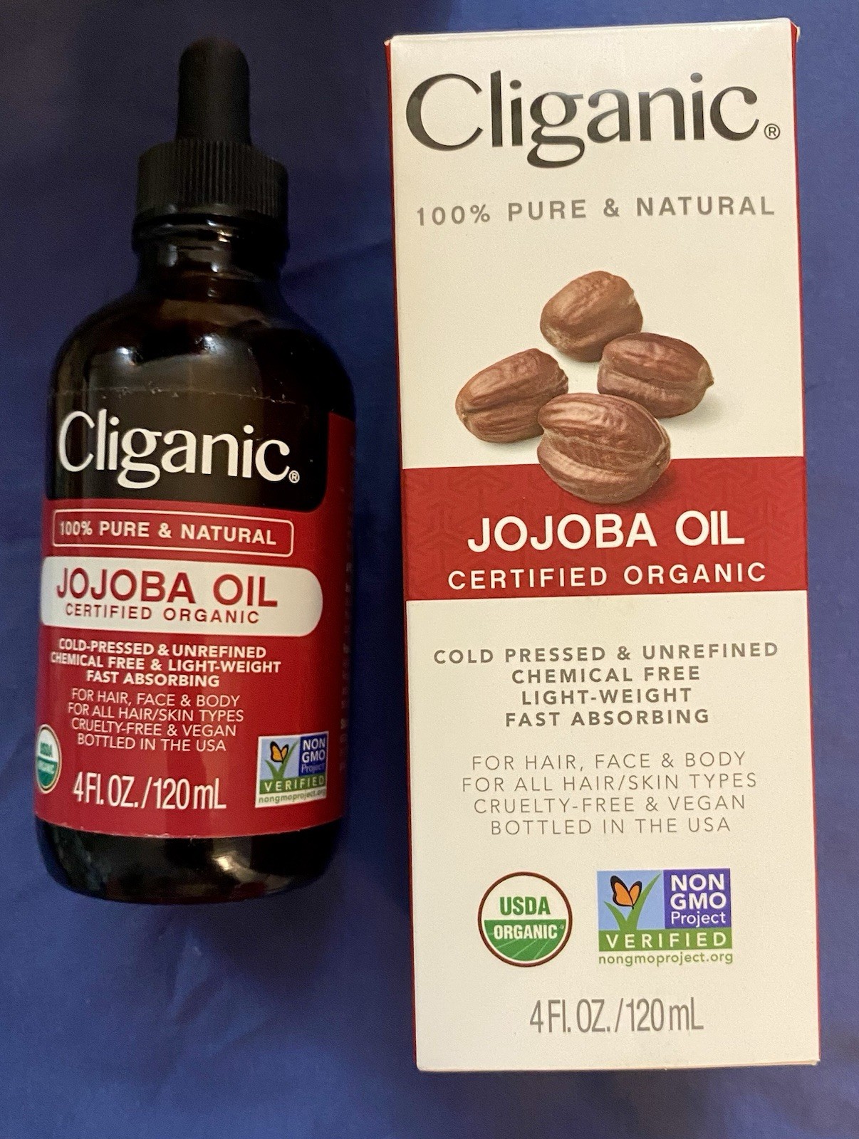 Cliganic Organic Jojoba Oil – 100% Pure, 4oz – Moisturizing Oil for Face, Hair,