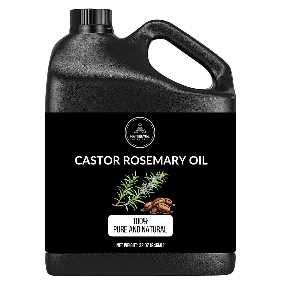 Castor Rosemary Oil 32 Ounces | 100% Pure and Natural | Great for Skin Care a…