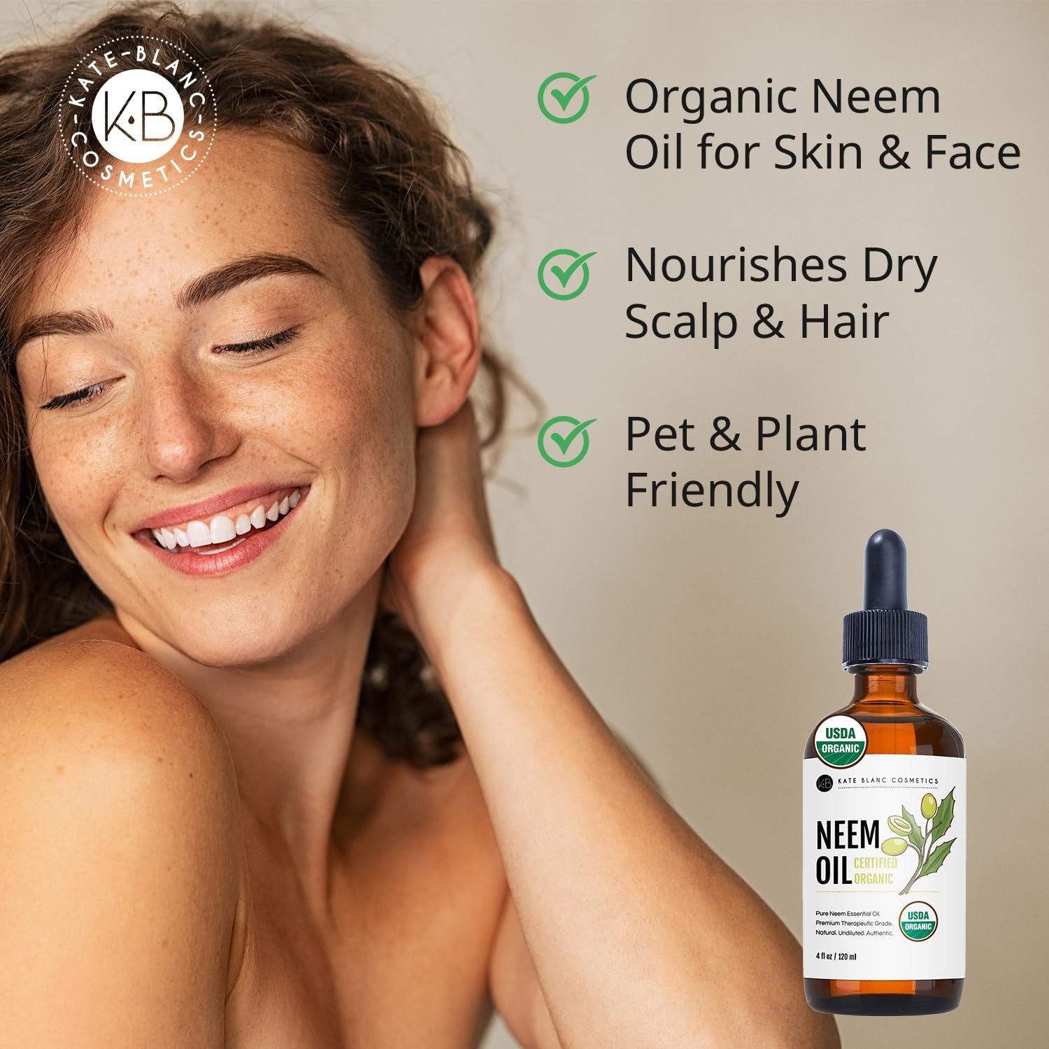 Neem Oil for Skin, Hair & Face. Safe for Dog, Plants, Scalp 4oz, Organic, Col…
