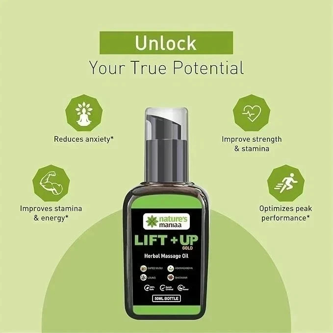 MEXMY Lift-Up Herbal Massage Oil – Ayurvedic Blend with Ashwagandha & Shilajit
