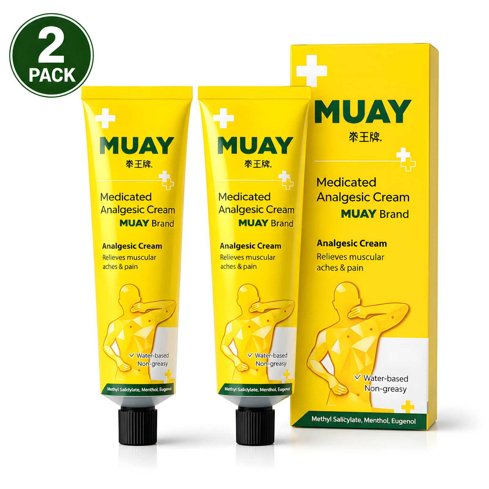 2 x Namman Muay Analgesic Cream 100g for Muscle & Joint Comfort Made in Thailand