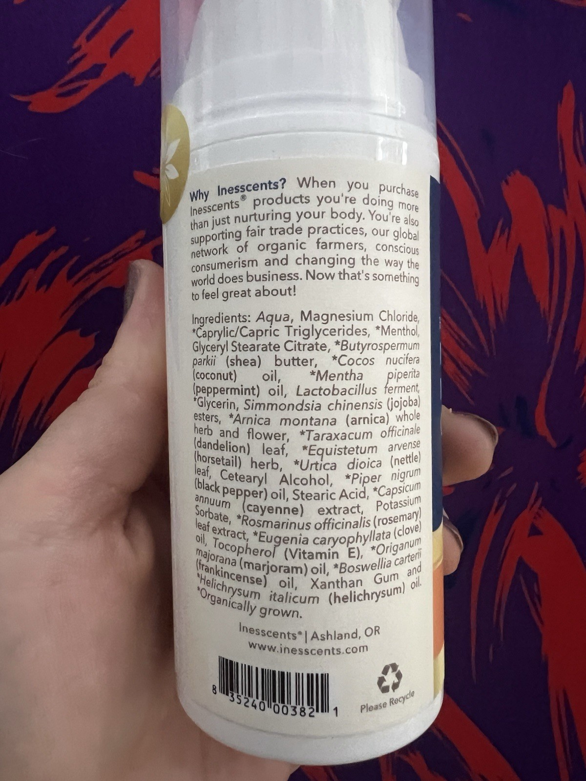 Inesscents Hot Freeze Magnesium Mineral Massage Cream Peppermint 3.38 fl oz