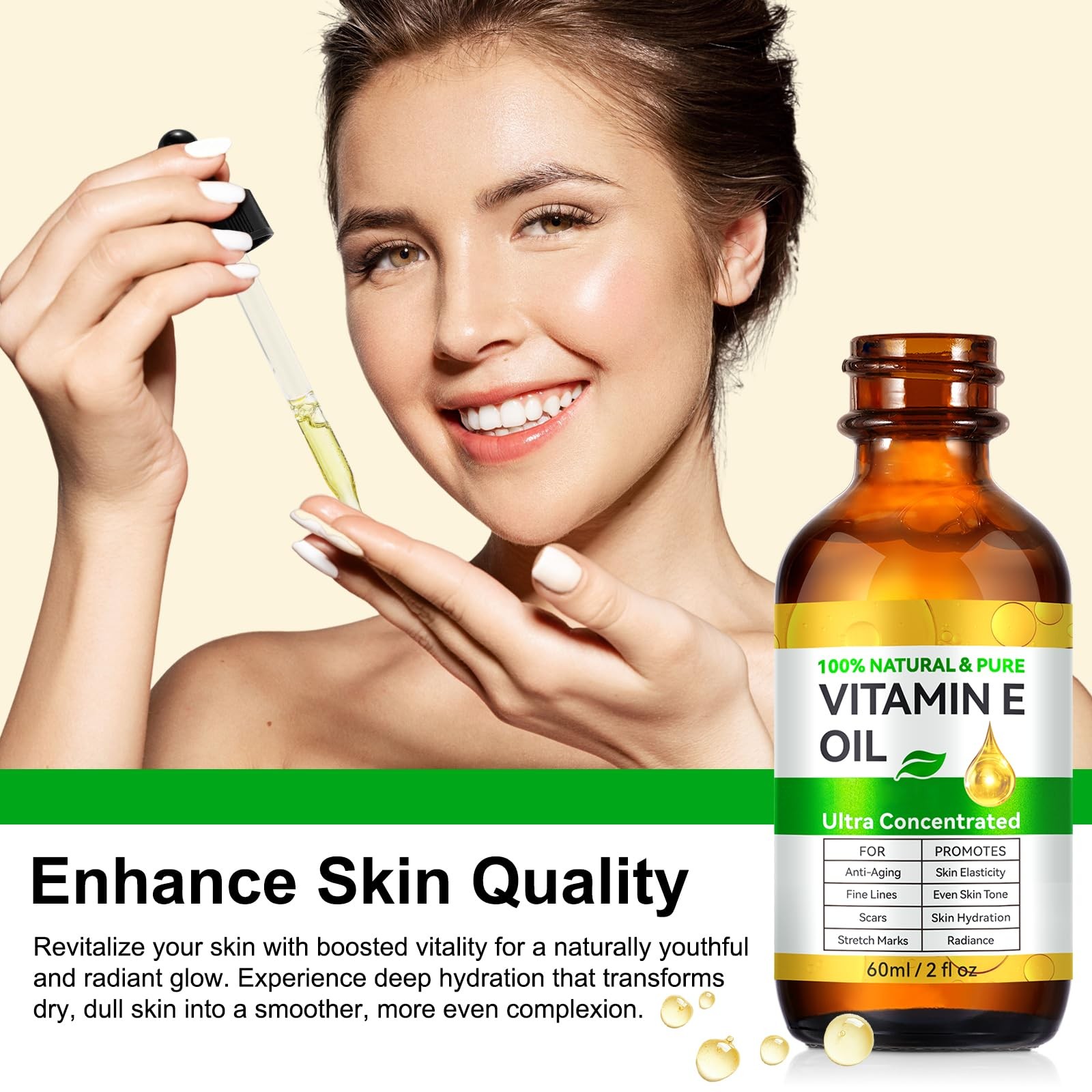flasture Vitamin E Oil 75,000 IU – 100% Pure Natural Vitamin E for Skin, Face…