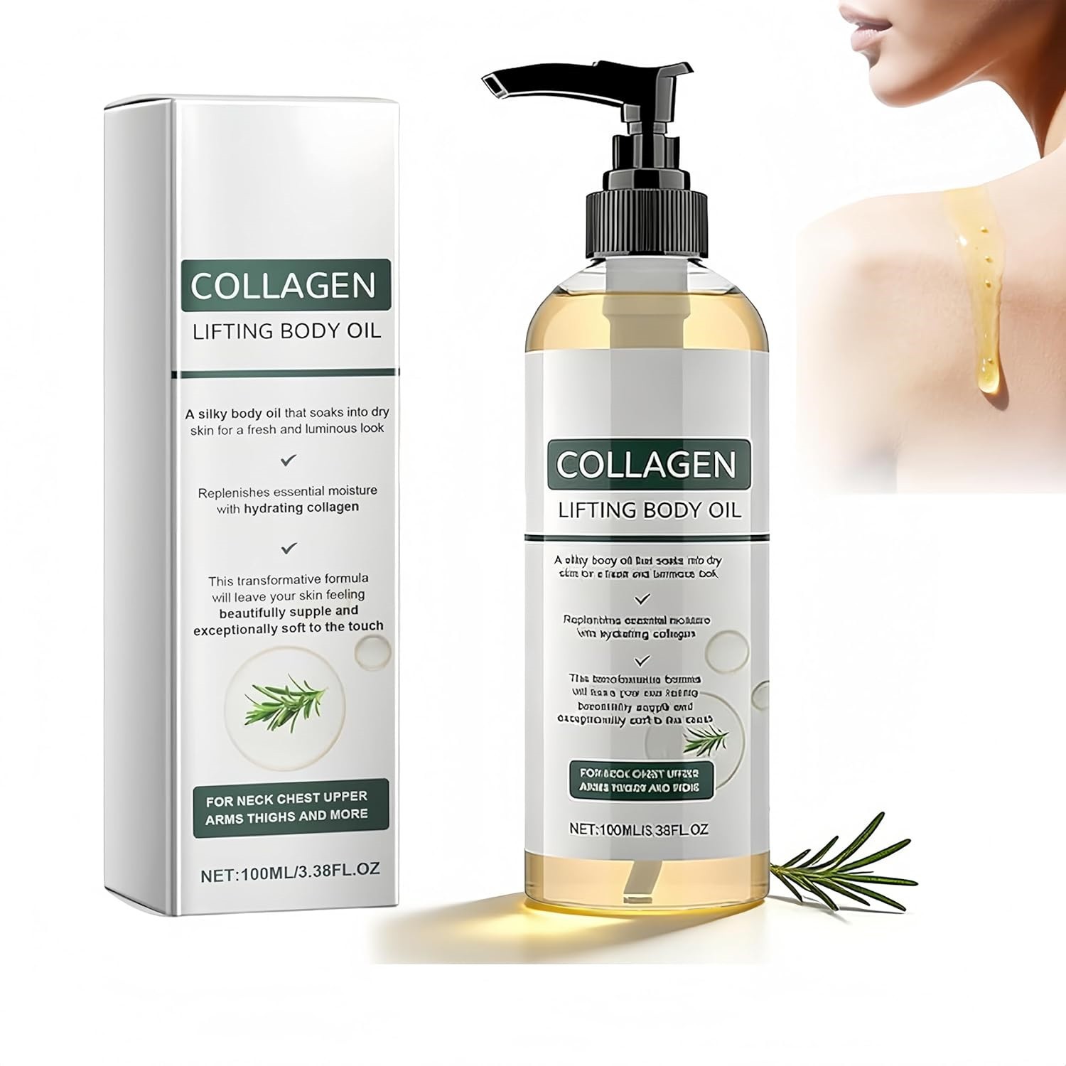 100ml Collagen Lifting Body Oil Firming Anti Aging Wrinkles Scars & Stretch Mark