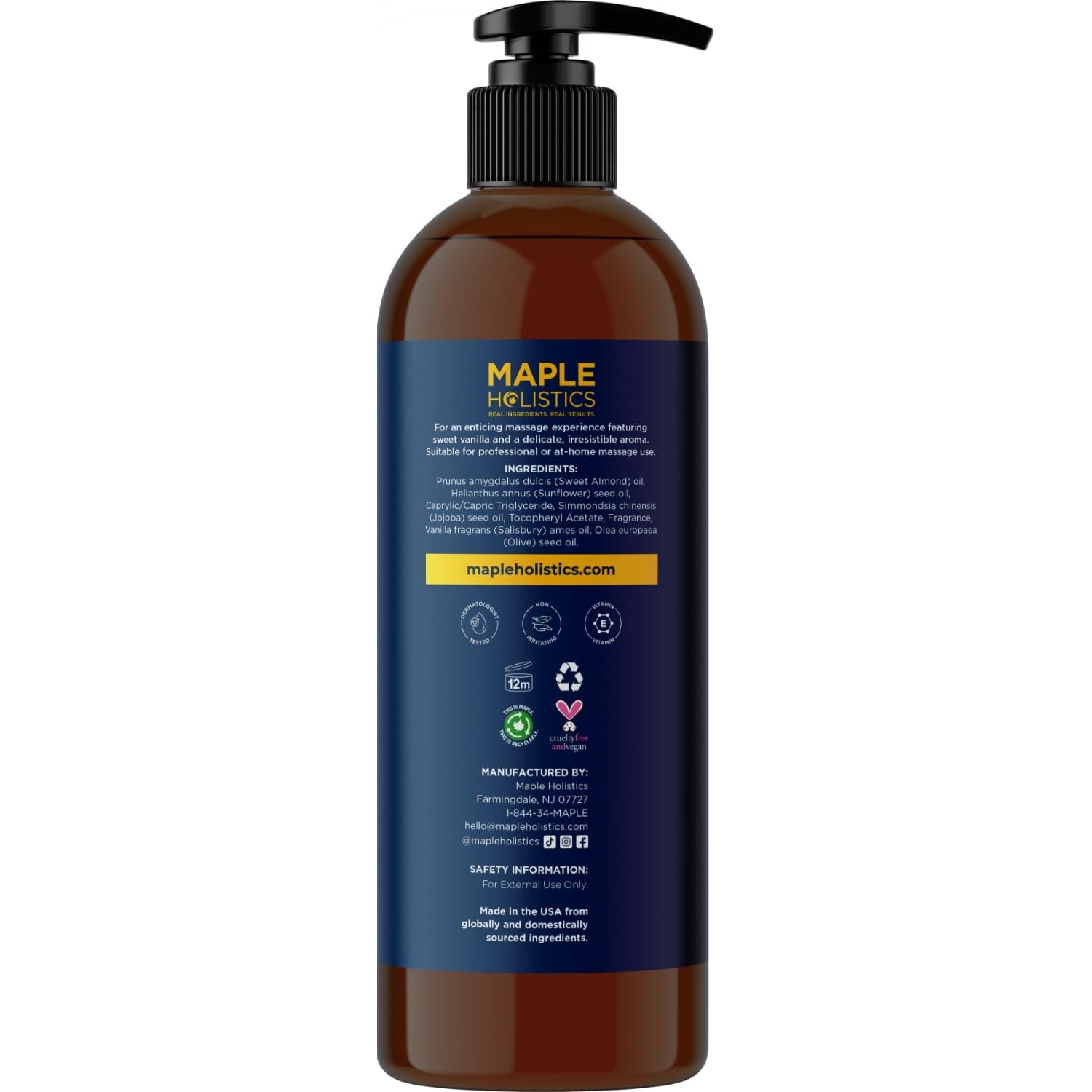 Luxurious Vanilla Massage Oil for Couples – Easy Glide Non Greasy Sweet Vanil…