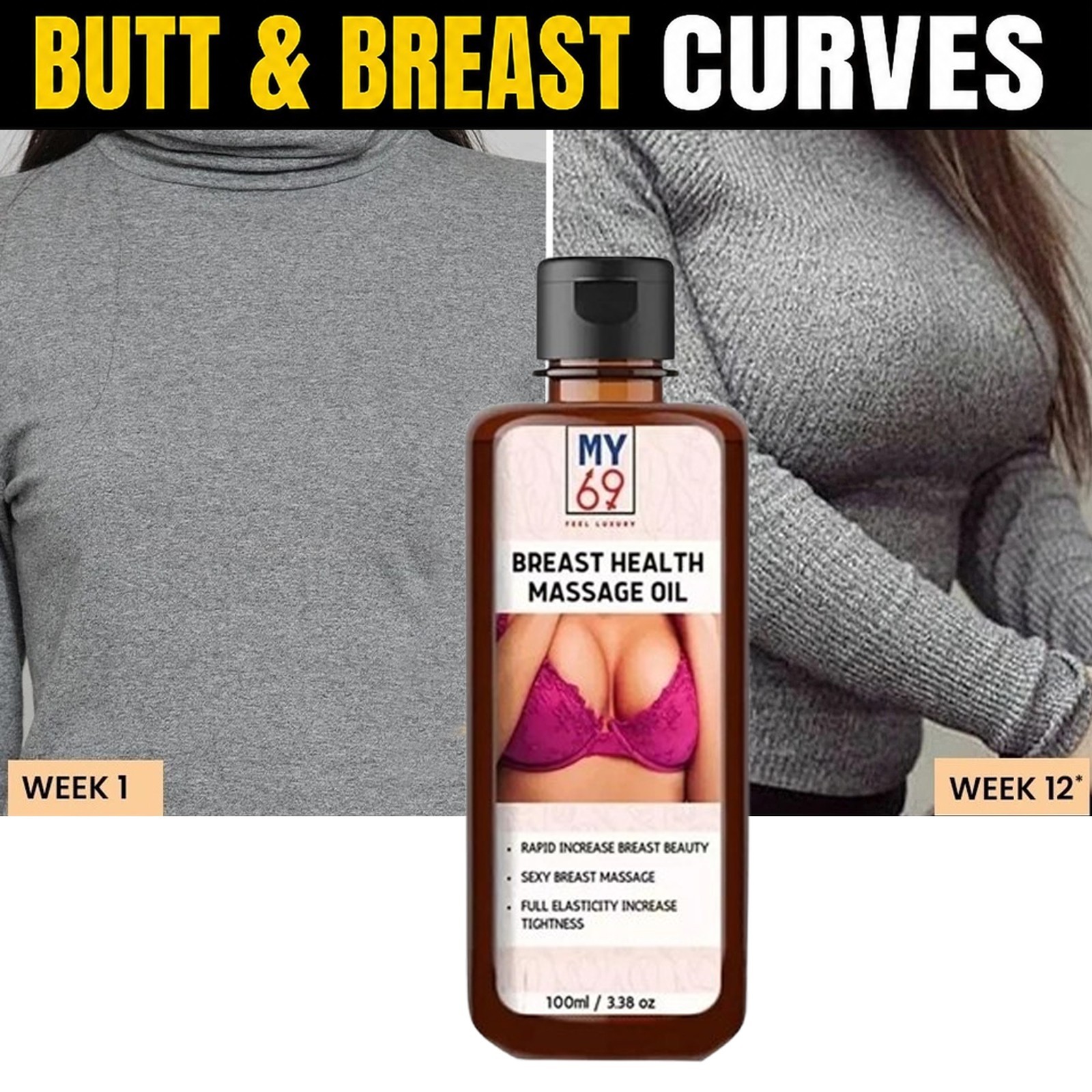 Breast Oil for Girl & Women 100ml for Larger, Bigger Firmer Breast