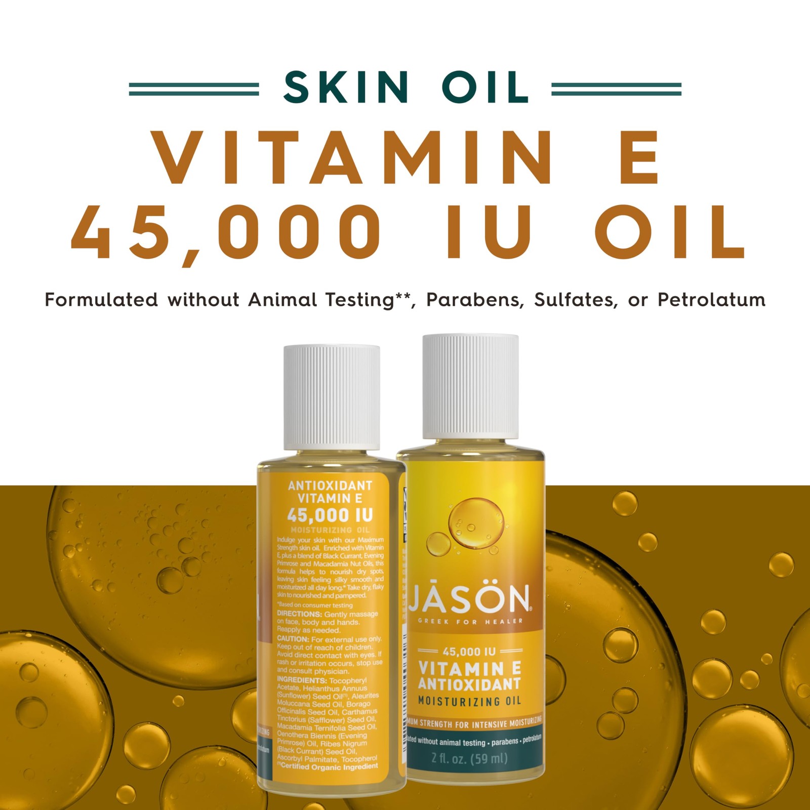Vitamin E 45,000 IU Moisturizing Oil , For Maximum Strength, 2 Fluid Ounces