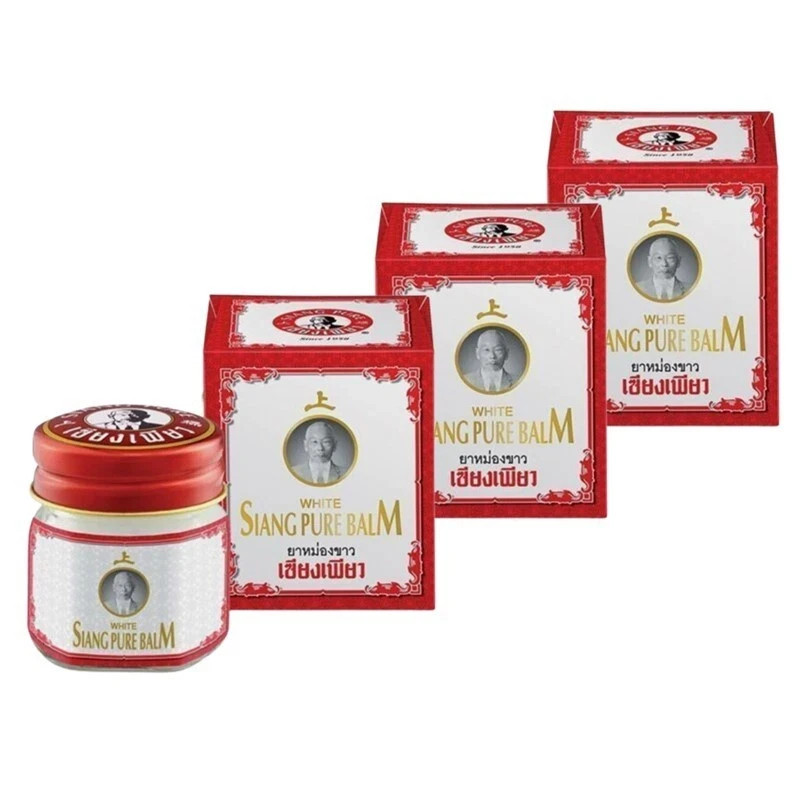3 Pack Siang Pure Balm White Aches Formula Insect Massage Relieve Dizziness.