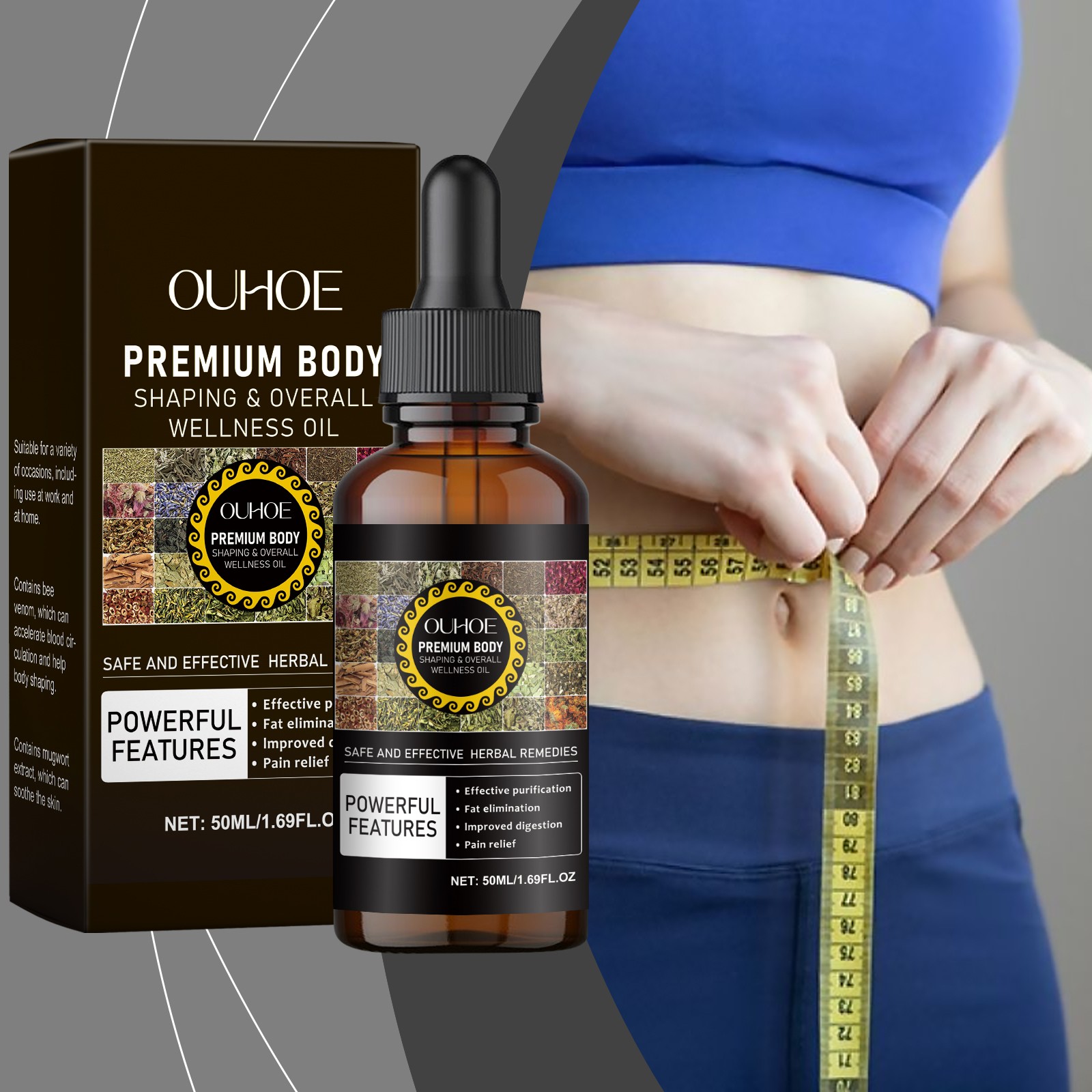 Natural Body Contouring Oil Firming Moisturizing Full Body Massage Treatment Oil