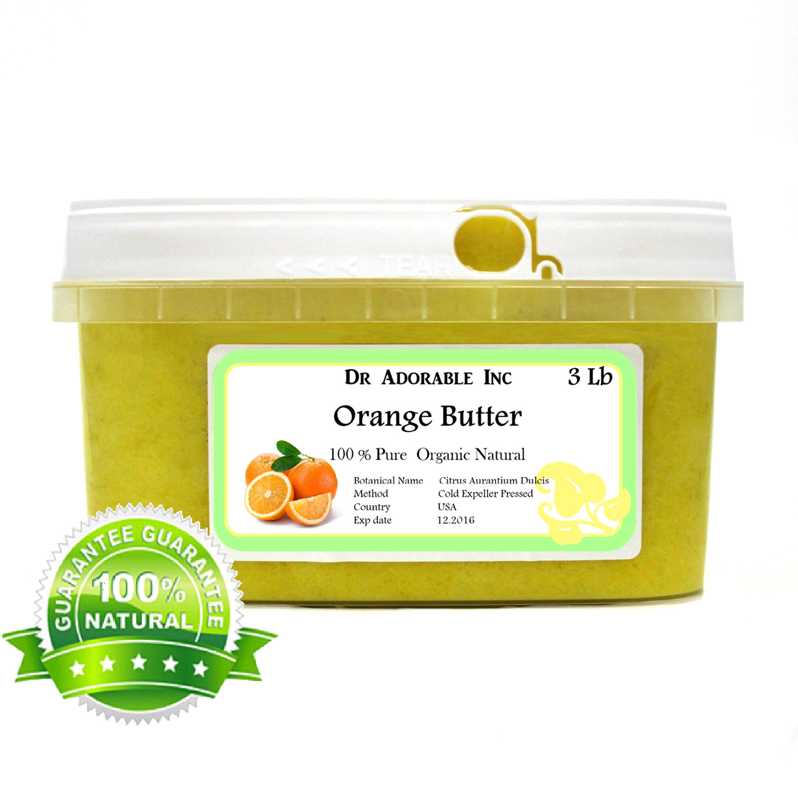 Pure Orange Butter Cold Pressed Organic 2 oz 4 oz 8 oz 12 oz up to 12 Lb Free SH
