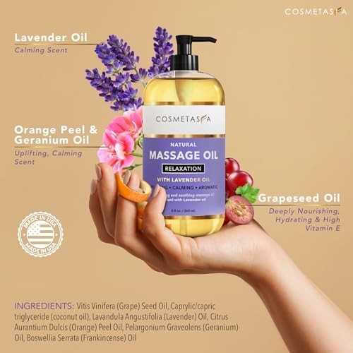Relaxing Lavender & Warming Arnica Massage Oil Gift Set – Spa Self Care Kit with