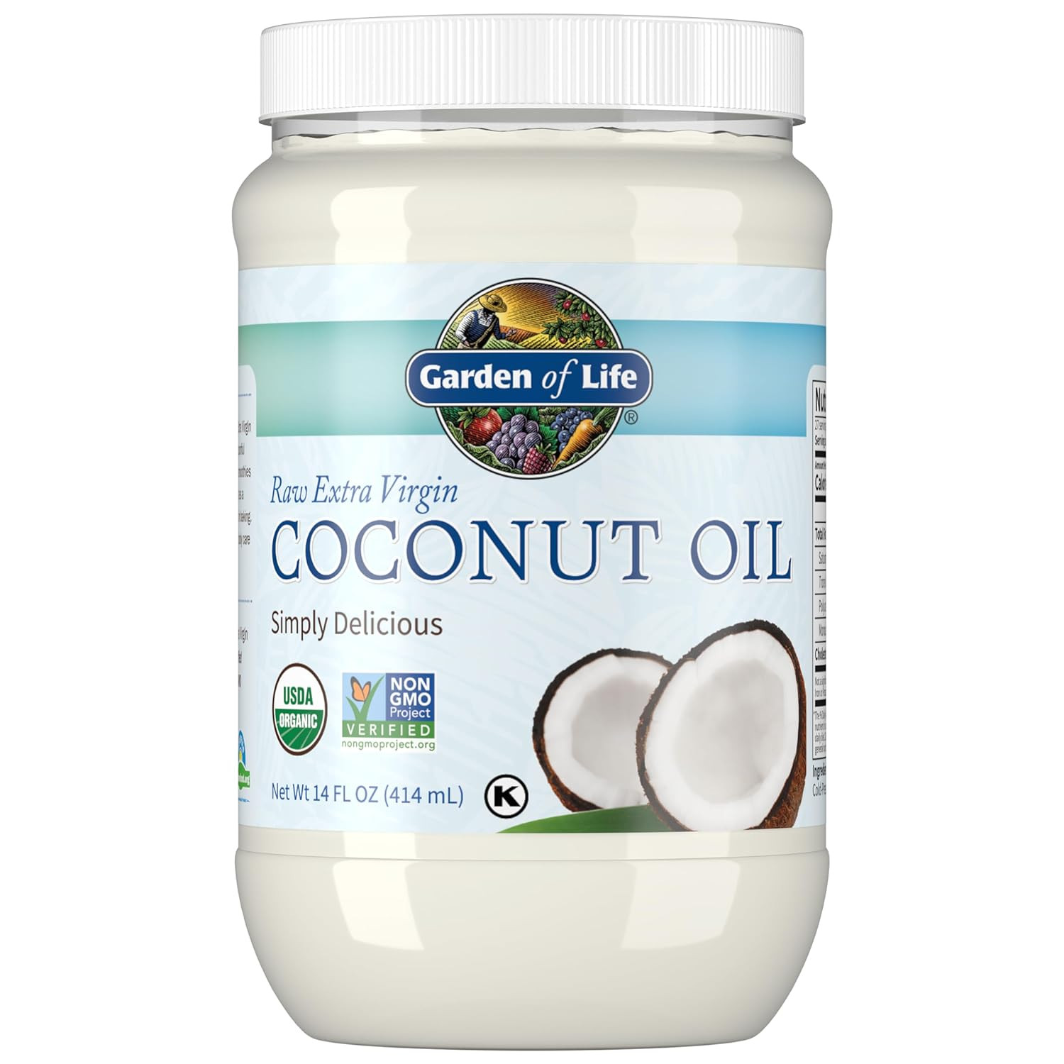 Organic Extra Virgin Coconut Oil – Unrefined Cold Pressed Plant Based Oil for Ha