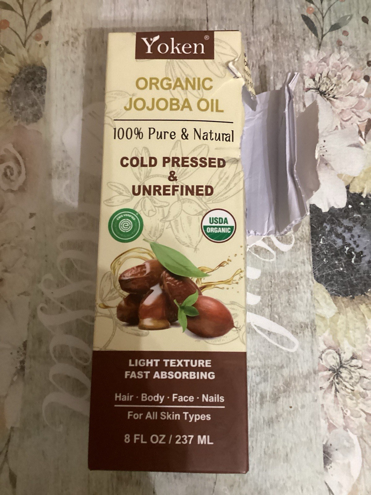 USDA Organic Jojoba Oil Cold Pressed 8 fl oz, 100% Pure & Natural Unrefined Jojo