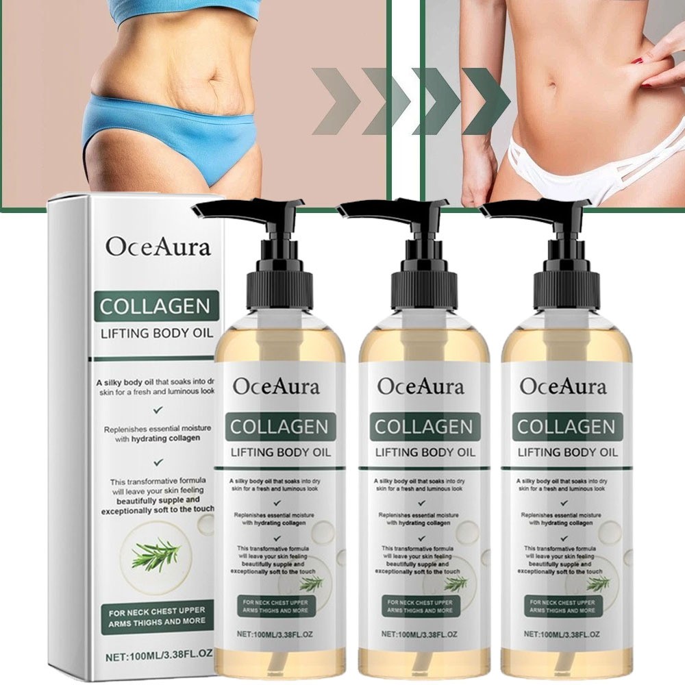 3Pack Collagen Lifting Body Oil Firming Anti Aging Wrinkles Scars & Stretch Mark